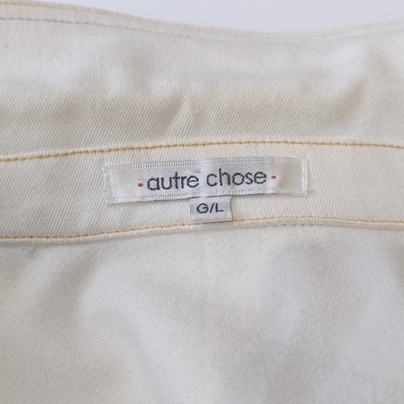Autre Chose vintage white denim jacket with golden and brown contrast stitching - Picture 6 of 6